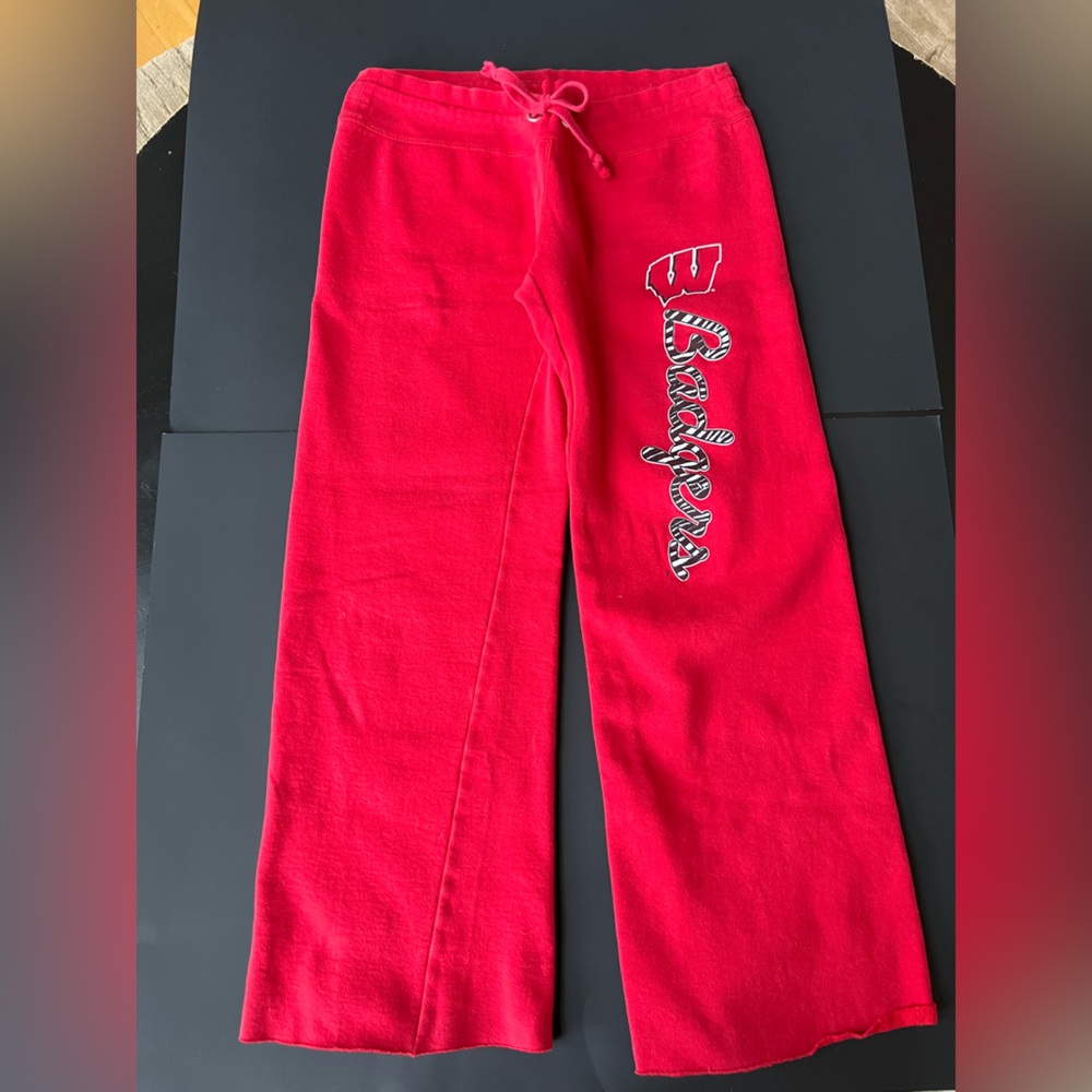 Y2K Soffe University of Wisconsin Badgers low rise sweatpants zebra print sz med
